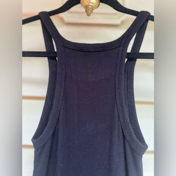 LNA by Revolve black ribbed tank top, deep cut shoulders, oval hem, size  XS - Picture 7 of 7